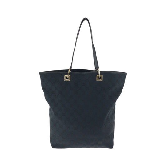 GUCCI Tote Bag 002 1098 GG canvas Black SilverMetal Tote Bag Shoulder Bag Women Used Authentic