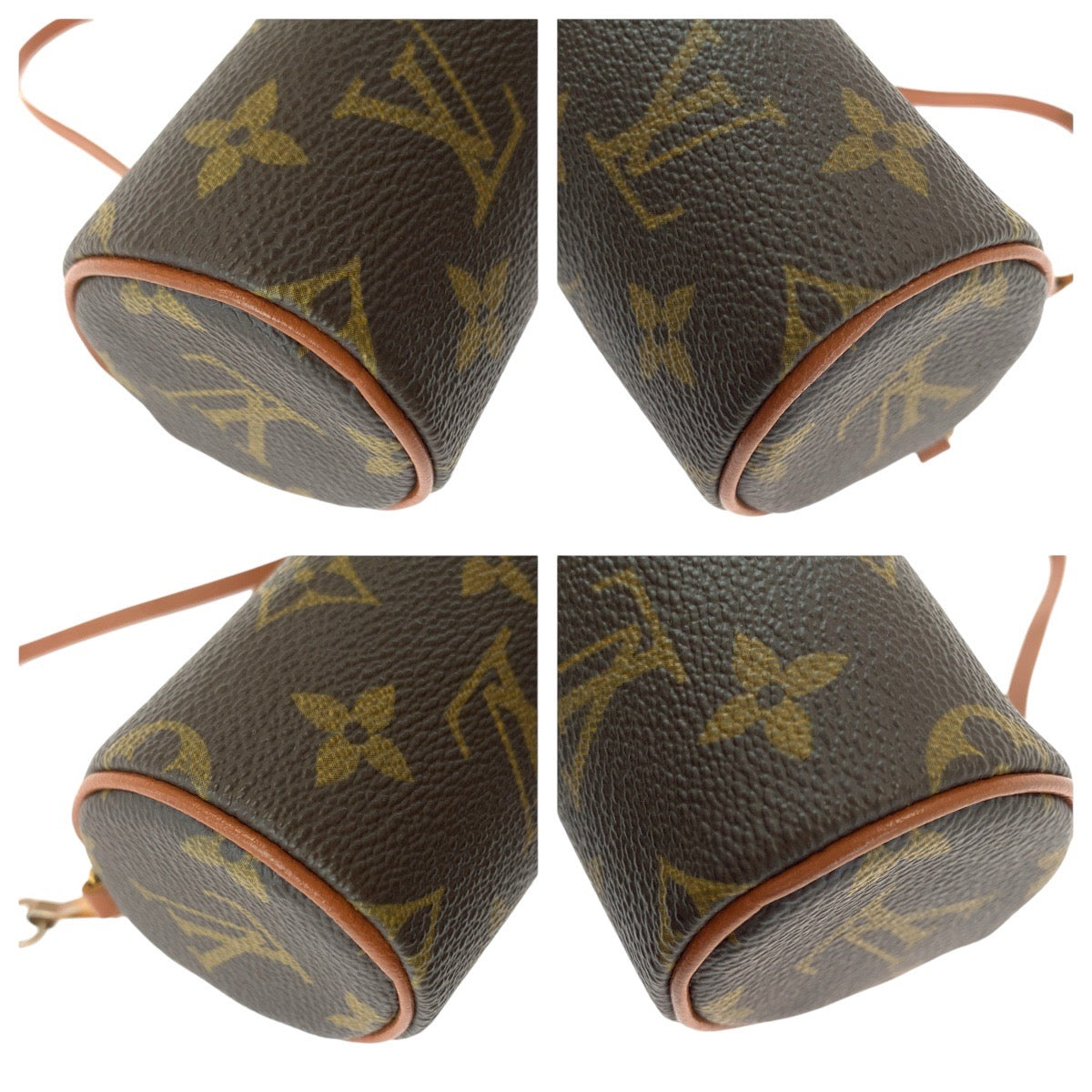 LOUIS VUITTON Handbag M51385 PVC, Leather Brown Gold Metal Handbag accessory pouch Monogram Papillon pouch only Women Used Authentic