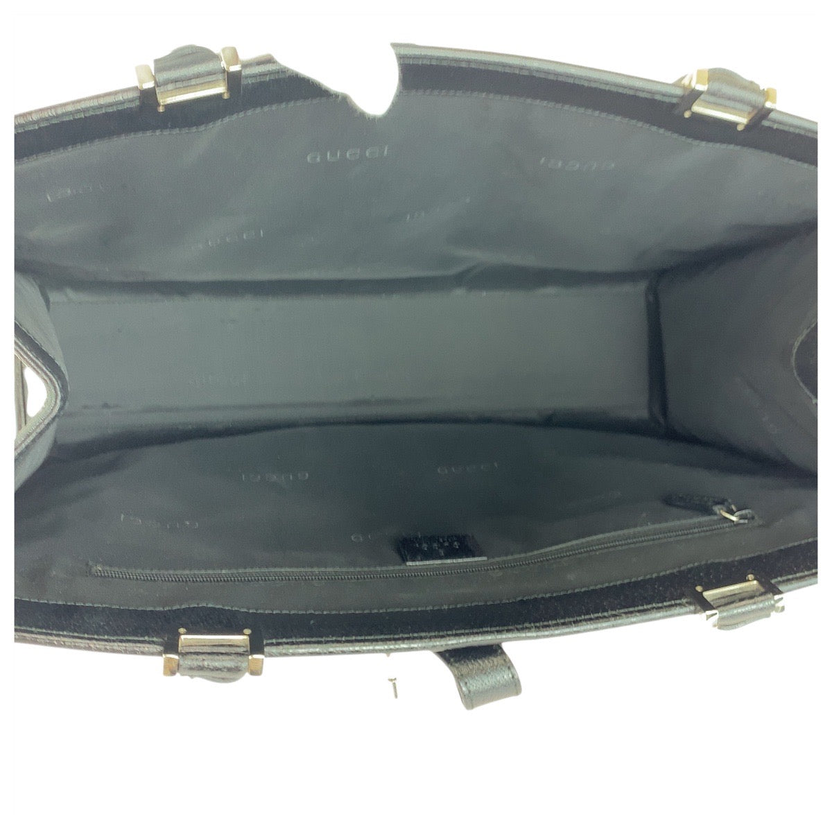 GUCCI Tote Bag 002 1074 leather Black SilverMetal Tote Bag Shoulder Bag Jackie Women Used Authentic