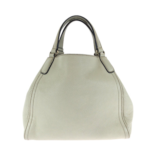 GUCCI Shoulder Bag 386751 leather Ivory Gold Metal Shoulder Bag Handbag 2way Soho Interlocking fringe Women Used Authentic