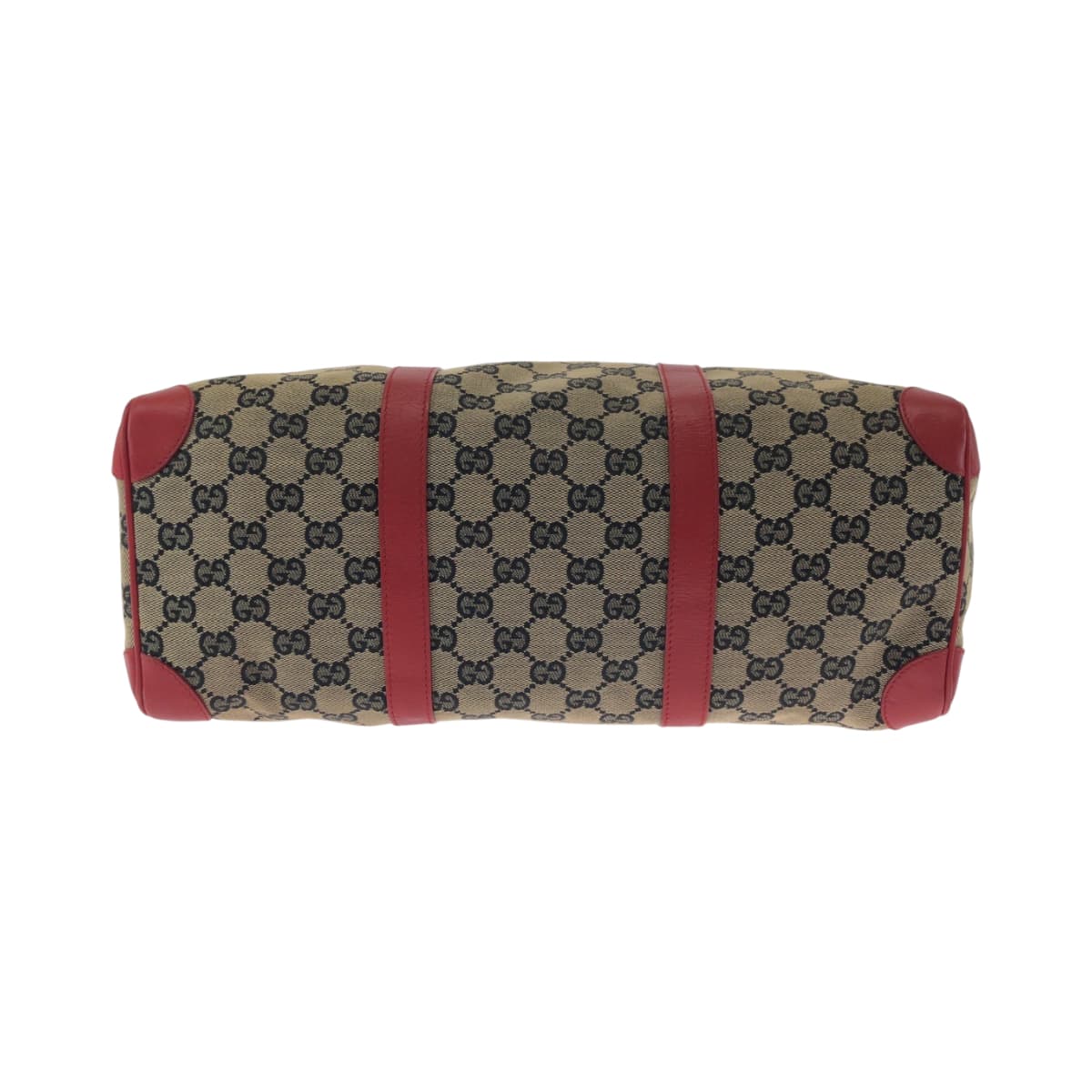 GUCCI Handbag 000 0846 GG canvas Beige Red Gold Metal Handbags Mini Boston Duffel bag Women Used Authentic