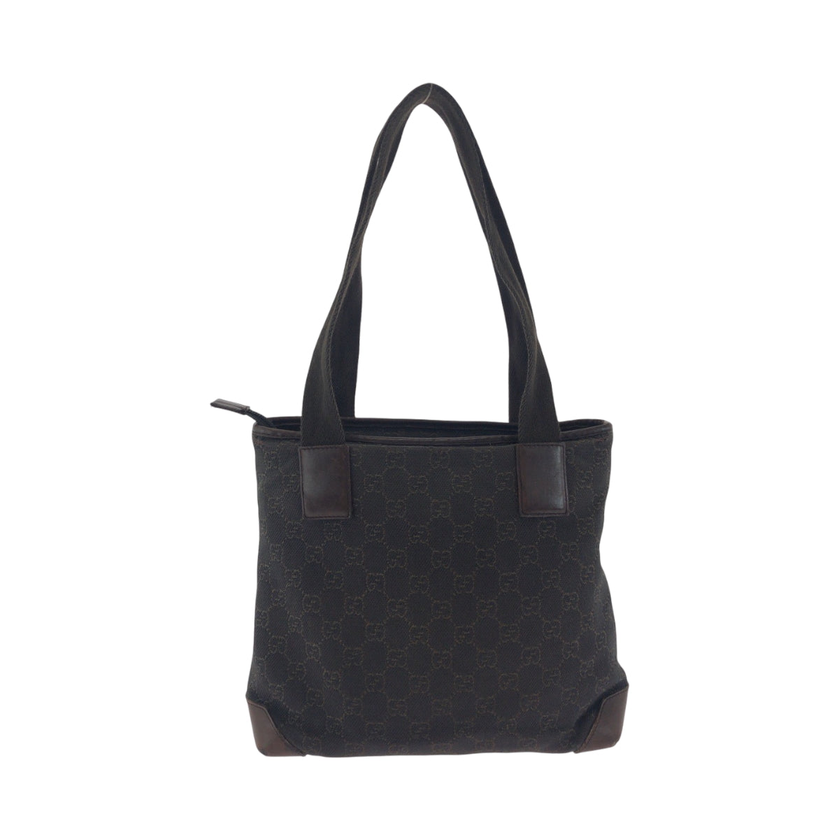 GUCCI Tote Bag 28893 GG canvas Brown Silver Metal Tote Bag handbag Women Used Authentic