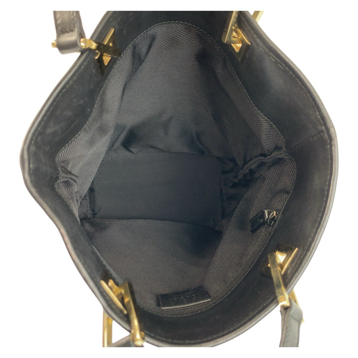 GUCCI Tote Bag 002 1099 GG canvas, leather Gray Black Gold Metal Tote Bag Shoulder Bag Women Used Authentic