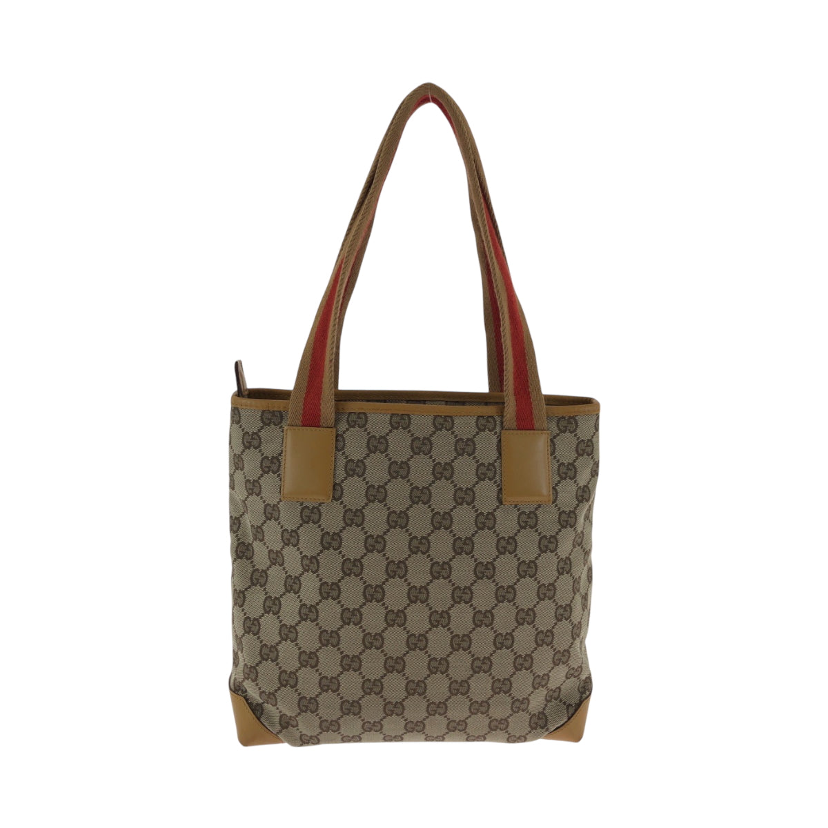 GUCCI Handbag 019 0402 GG canvas Beige Camel Orange SilverMetal Handbag Tote Bag Women Used Authentic