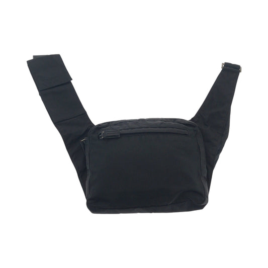 PRADA Shoulder Bag Nylon Black SilverMetal Shoulder Bag Sling bag Test Triangle With logo Women Used Authentic