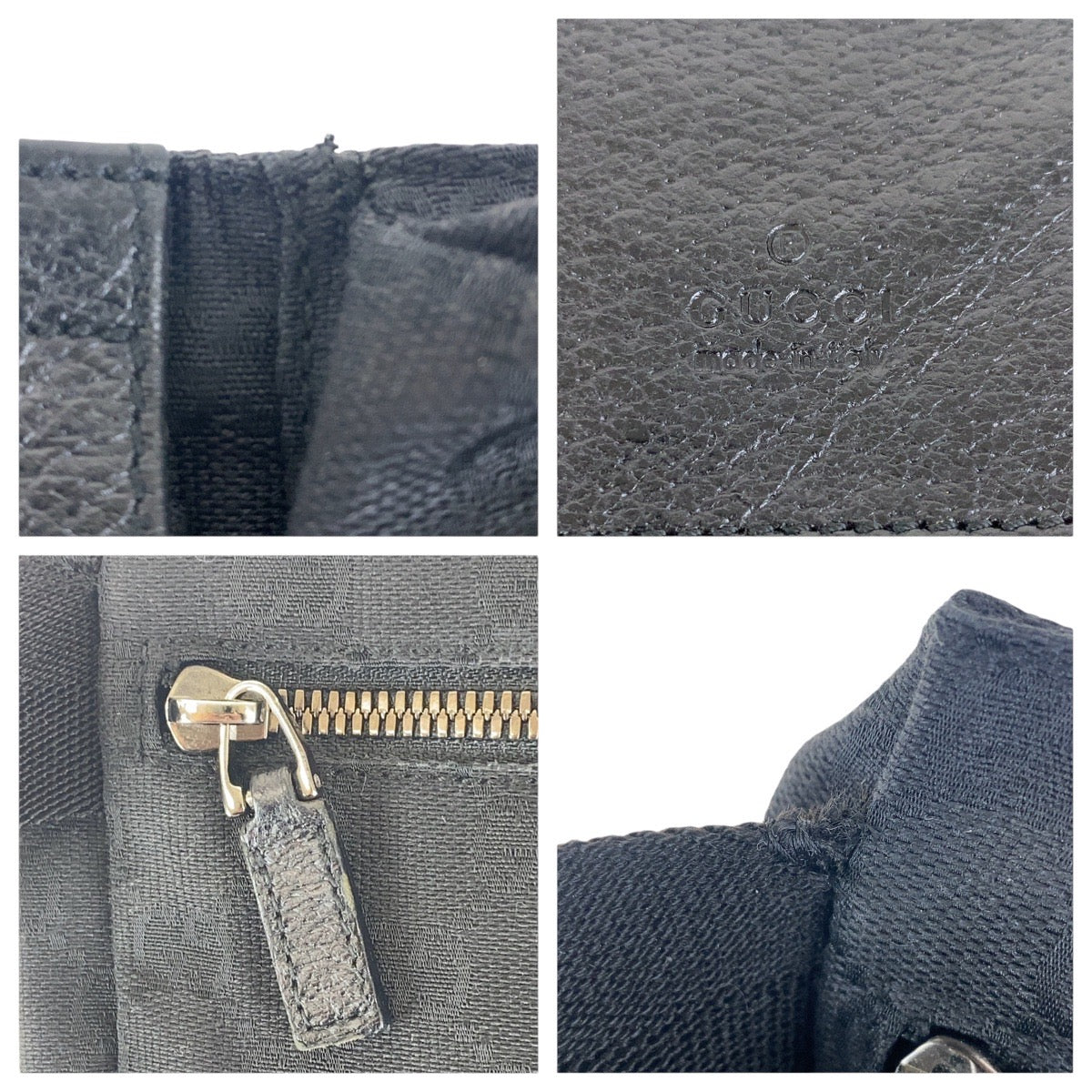 GUCCI Sling bag 28566 GG canvas Black SilverMetal