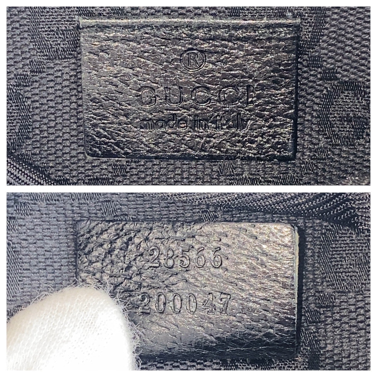 GUCCI Sling bag 28566 GG canvas Black SilverMetal