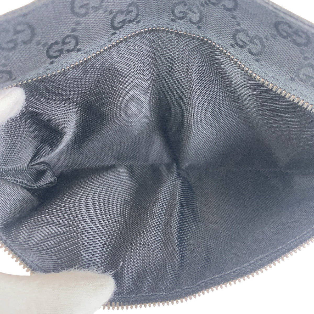 GUCCI Sling bag 28566 GG canvas Black SilverMetal