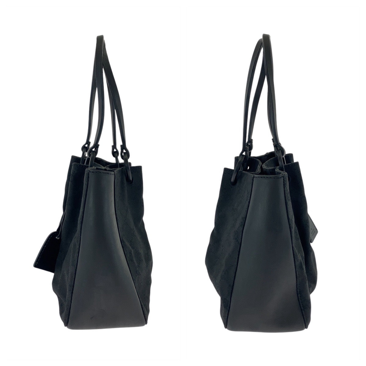 GUCCI Tote Bag 94898 GG canvas, leather Black black Tote Bag Shoulder Bag Women Used Authentic