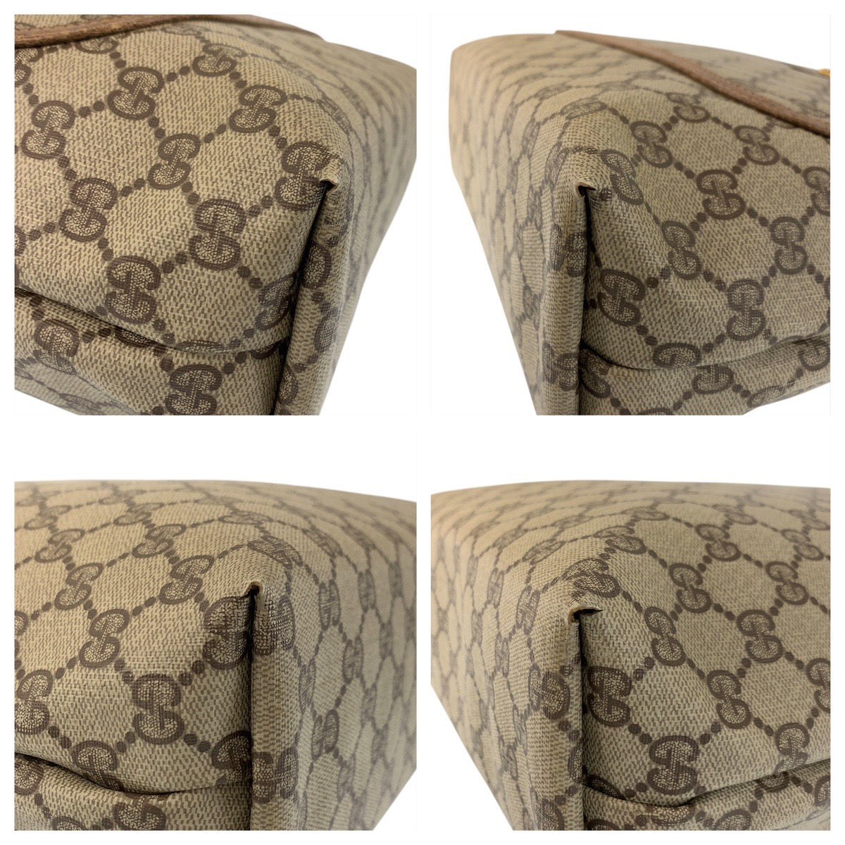 GUCCI Tote Bag 39 02 003 GG Supreme canvas, leather Beige Gold Metal Tote Bag Shoulder Bag Sherry Line Old Gucci Women Used Authentic