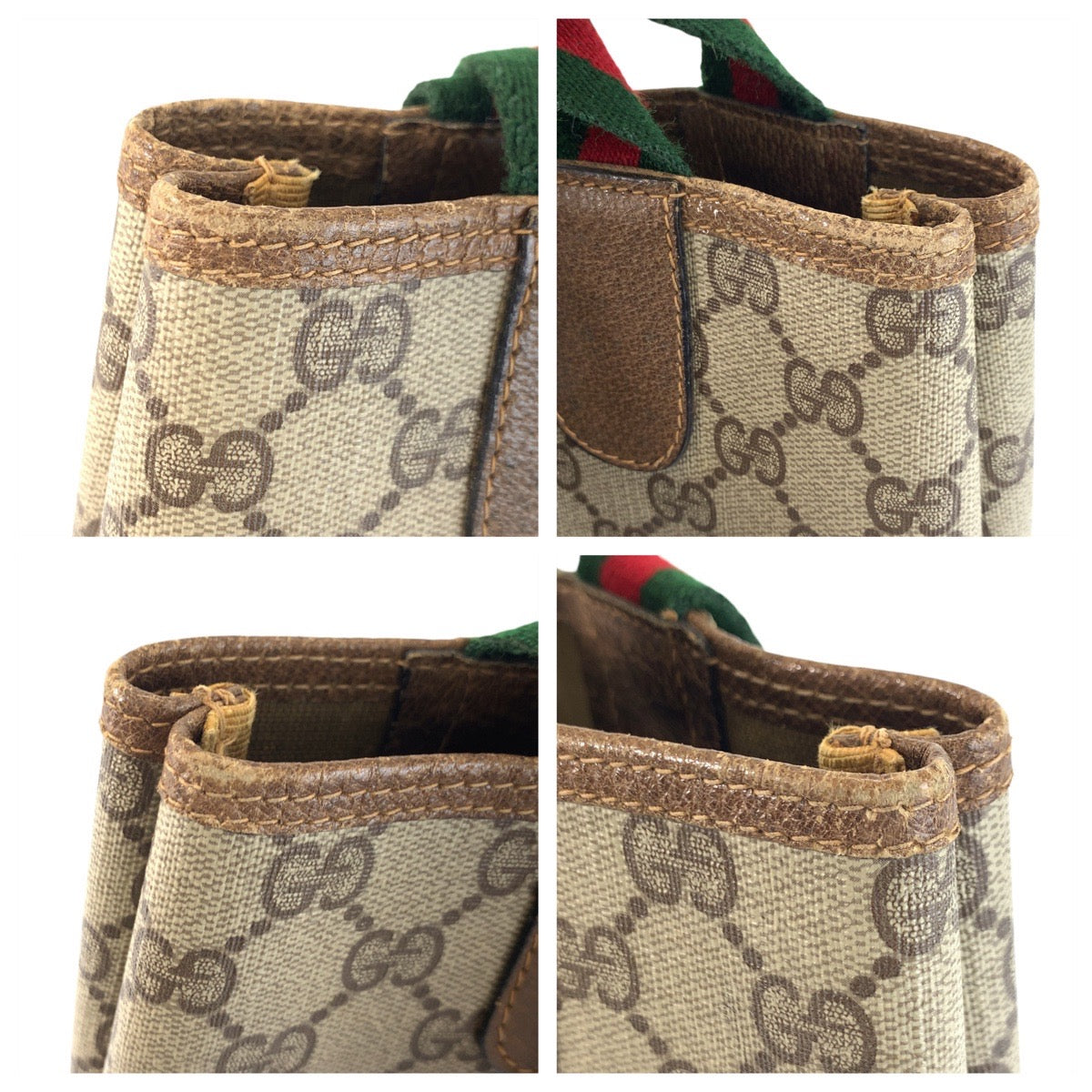 GUCCI Tote Bag 39 02 003 GG Supreme canvas, leather Beige Gold Metal Tote Bag Shoulder Bag Sherry Line Old Gucci Women Used Authentic