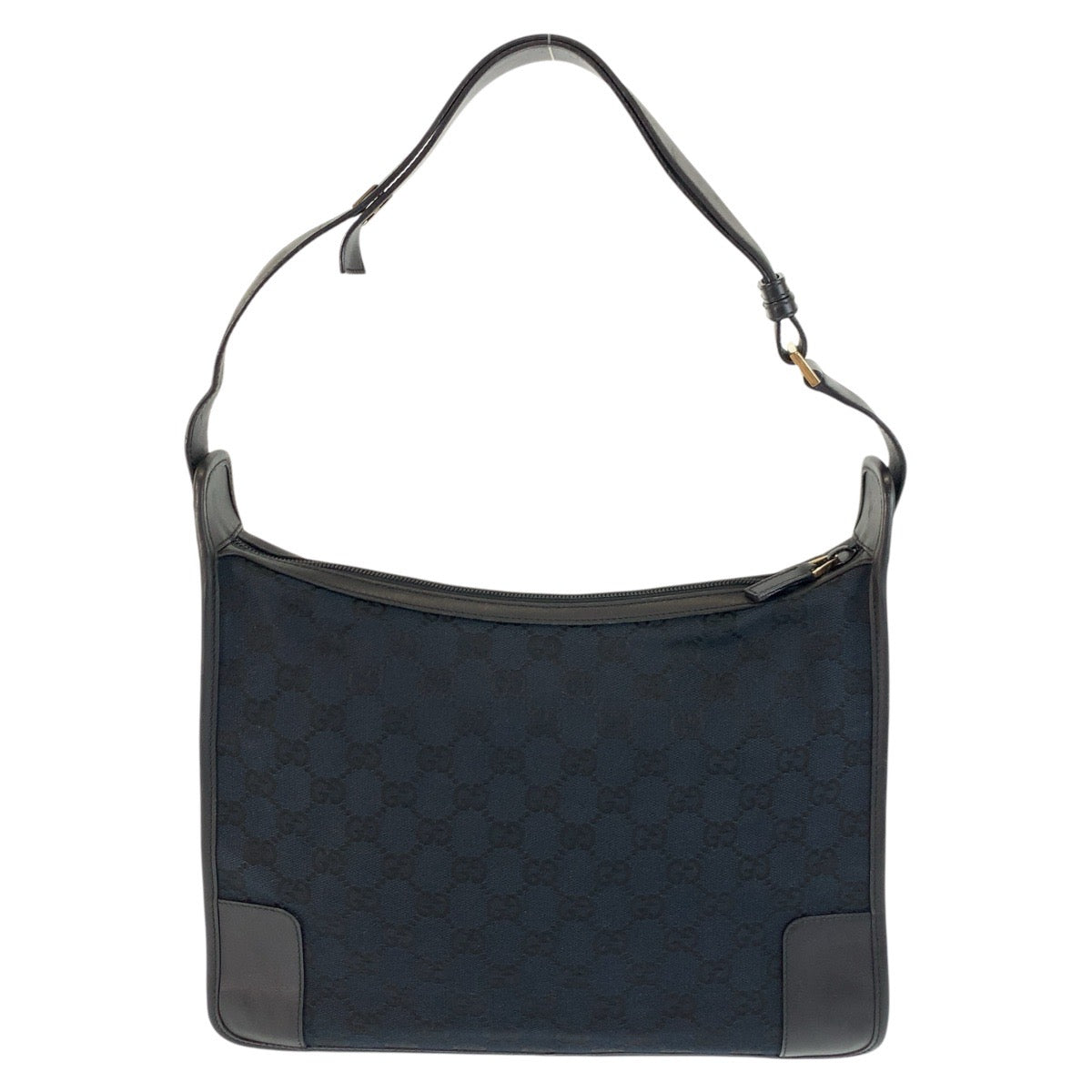 GUCCI Shoulder Bag 001 4205 GG canvas, leather Black SilverMetal Women Used Authentic