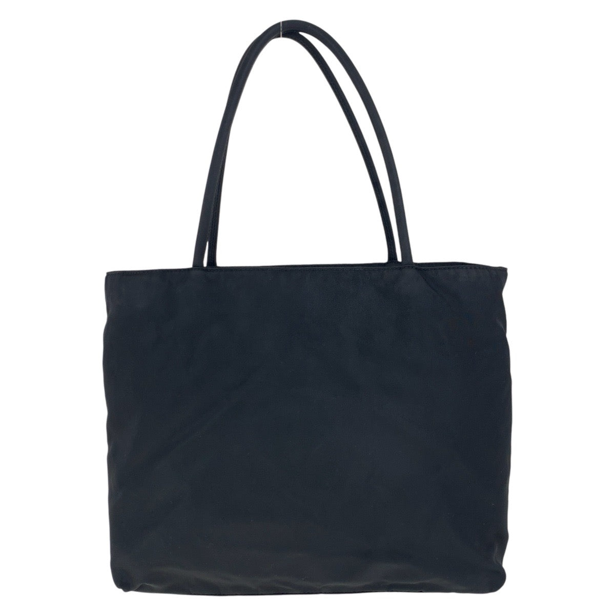 PRADA Tote Bag Nylon Black SilverMetal Tote Bag handbag Test Triangle With logo Women Used Authentic