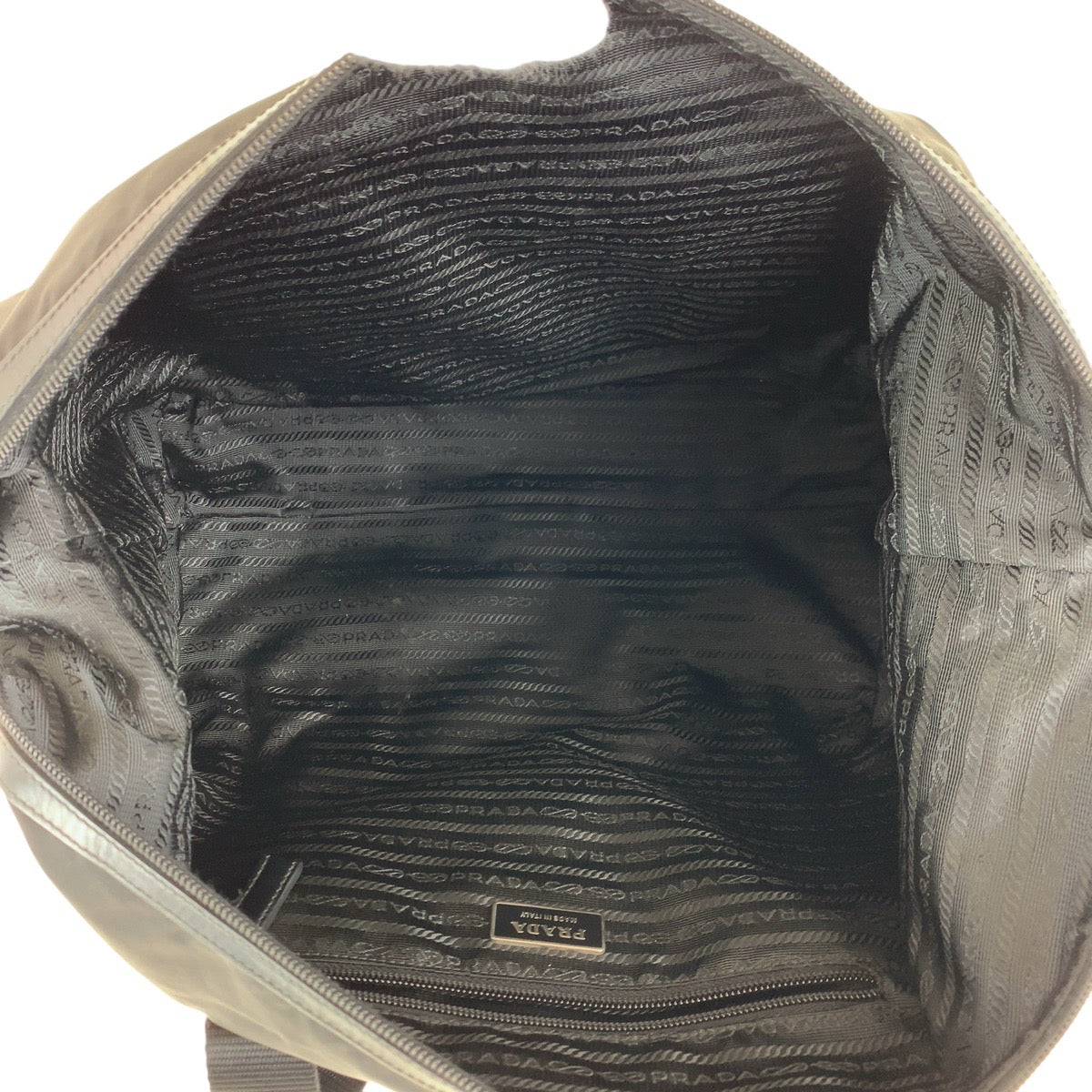 PRADA Tote Bag Nylon, Leather Black SilverMetal Tote Bag Mini Boston Duffel bag Test Triangle With logo Women Used Authentic