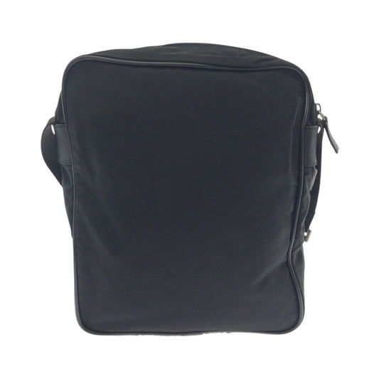 PRADA Shoulder Bag V160 Nylon Black SilverMetal Shoulder Bag pochette Test Triangle With logo mens Used Authentic