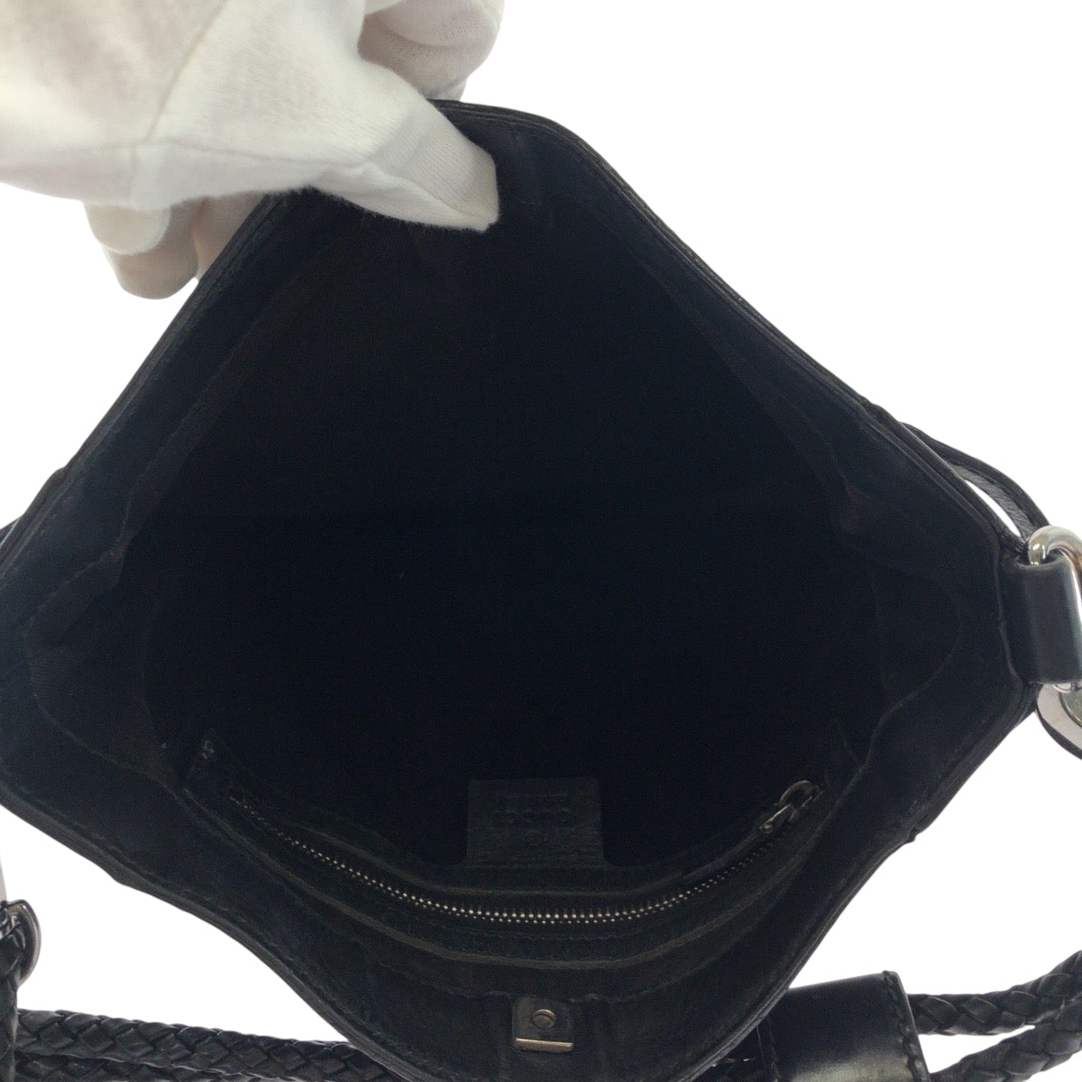 GUCCI Shoulder Bag 109106 GG canvas Black SilverMetal Shoulder Bag pochette Women Used Authentic
