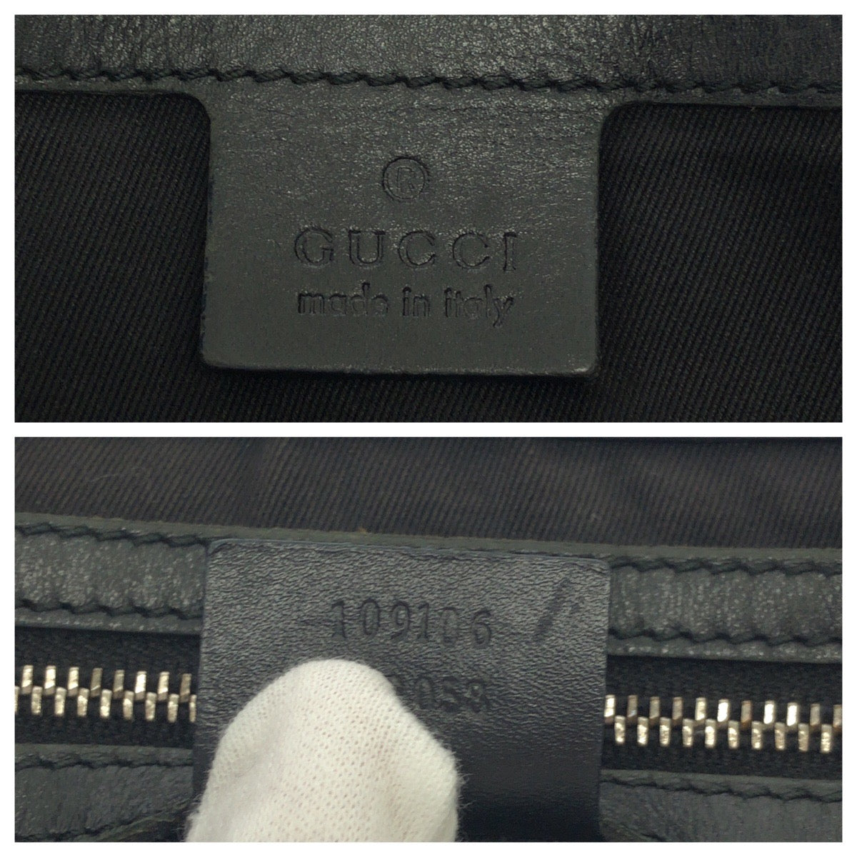 GUCCI Shoulder Bag 109106 GG canvas Black SilverMetal Shoulder Bag pochette Women Used Authentic