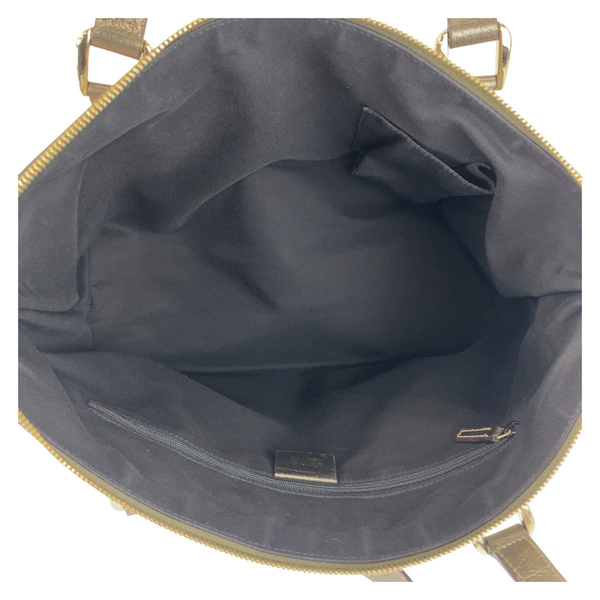 GUCCI Tote Bag 141470 GG canvas, leather Beige Khaki Brown Gold Metal Tote Bag Shoulder Bag Women Used Authentic