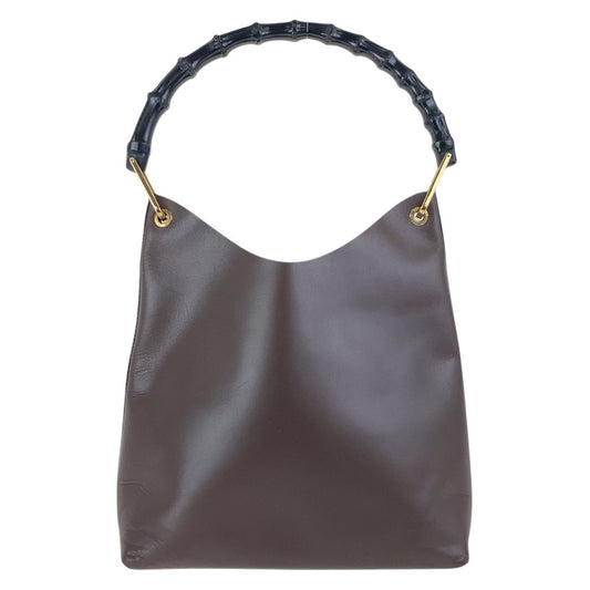 GUCCI Shoulder Bag 001 2058 1880 0 leather Brown Gold Metal Bamboo