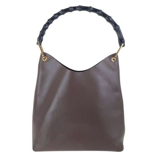 GUCCI Shoulder Bag 001 2058 1880 0 leather Brown Gold Metal Bamboo