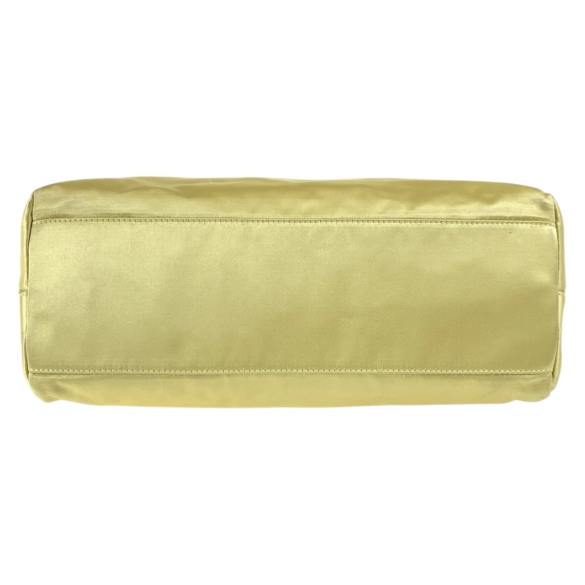 PRADA Handbag Satin, Plastic Yellow SilverMetal Handbag Shoulder Bag Triangle With logo Women Used Authentic