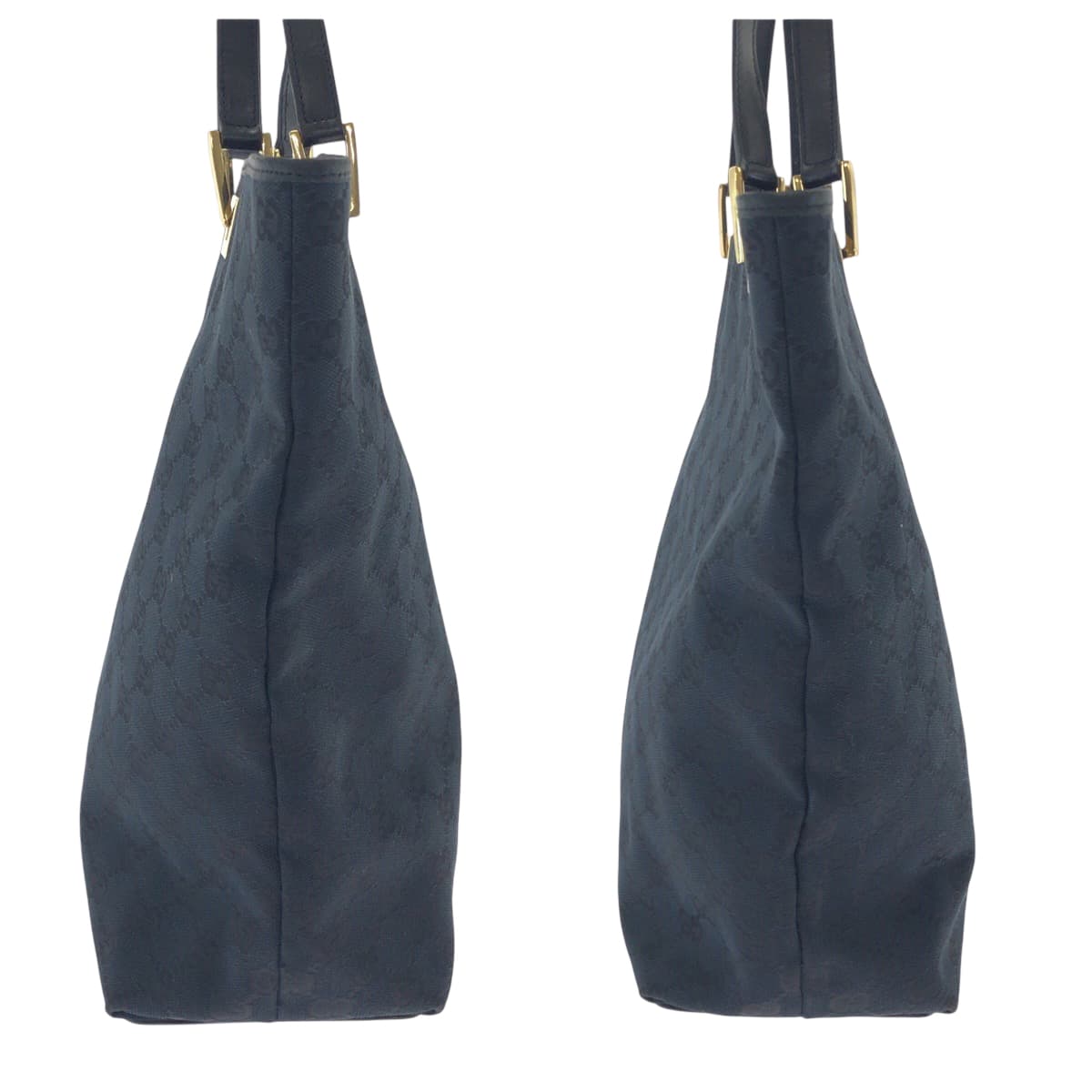 GUCCI Tote Bag 002 1098 GG canvas Black GoldMetal Tote Bag Shoulder Bag Women Used Authentic
