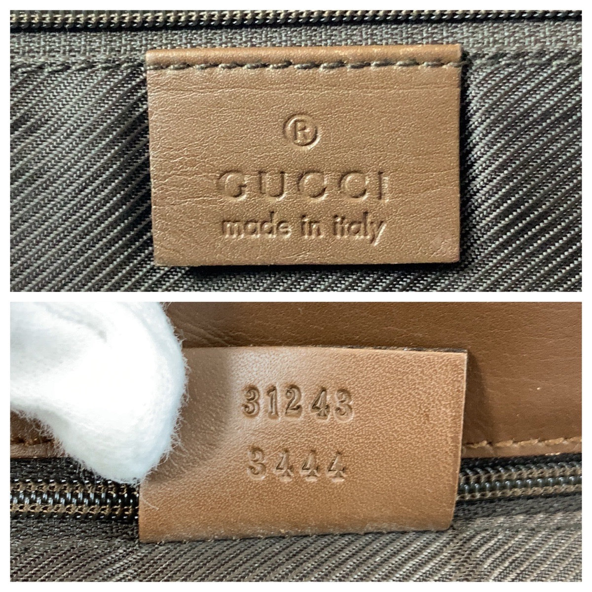 GUCCI Tote Bag 31243 GG canvas, leather Beige brown Tote Bag Shoulder Bag Women Used Authentic