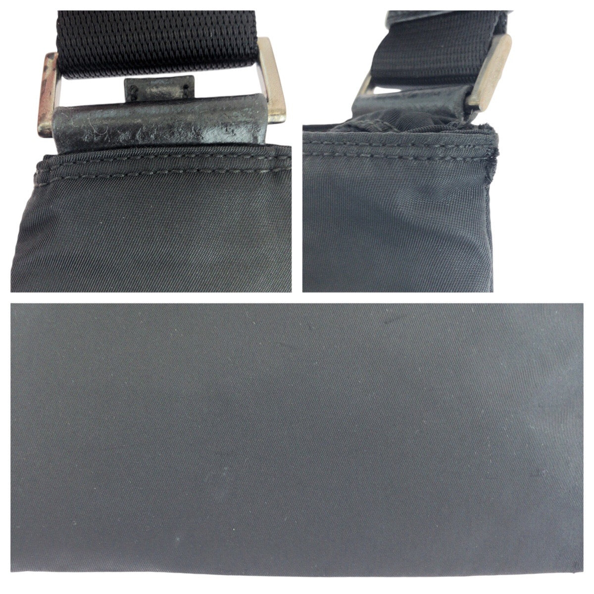 PRADA Shoulder Bag Nylon black Crossbody Shoulder Bag Unisex Test Triangle With logo Women Used Authentic