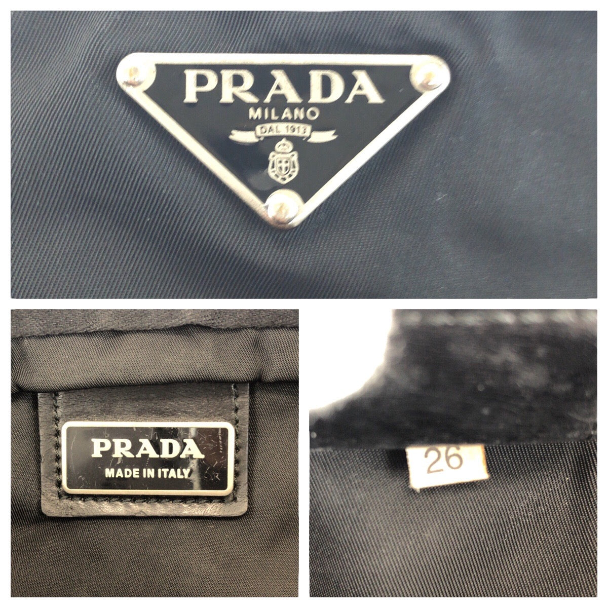 PRADA Shoulder Bag Nylon black Crossbody Shoulder Bag Unisex Test Triangle With logo Women Used Authentic