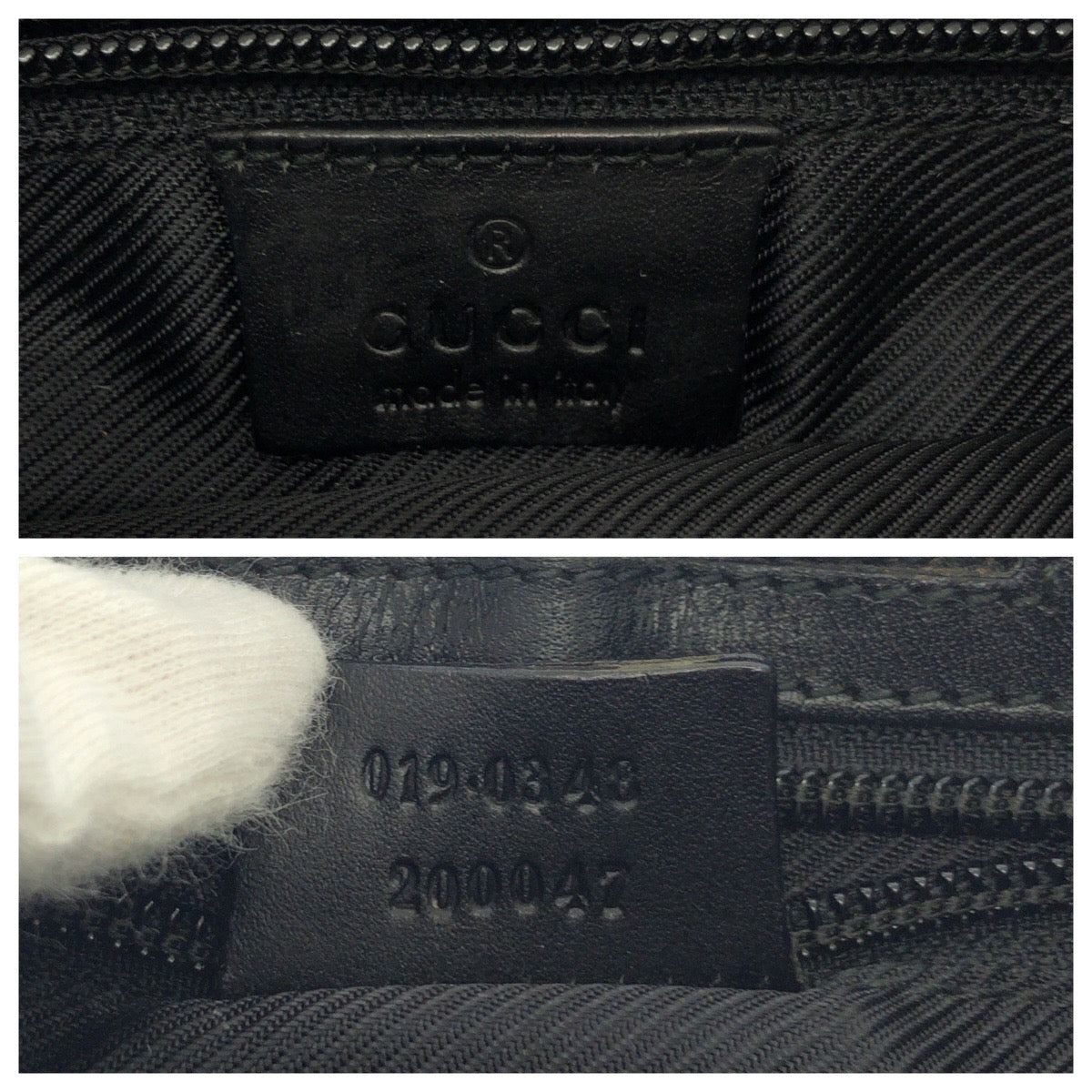 GUCCI Shoulder Bag 019 0348 GG canvas Black SilverMetal Shoulder Bag pochette Women Used Authentic