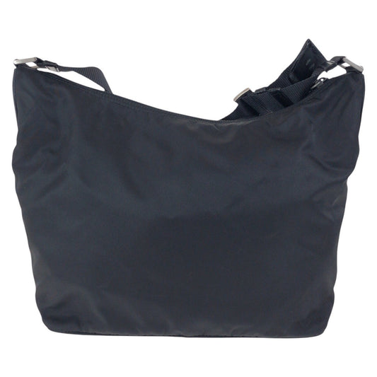 PRADA Shoulder Bag Nylon, Leather Black SilverMetal Shoulder Bag Messenger bag Test Triangle With logo Women Used Authentic