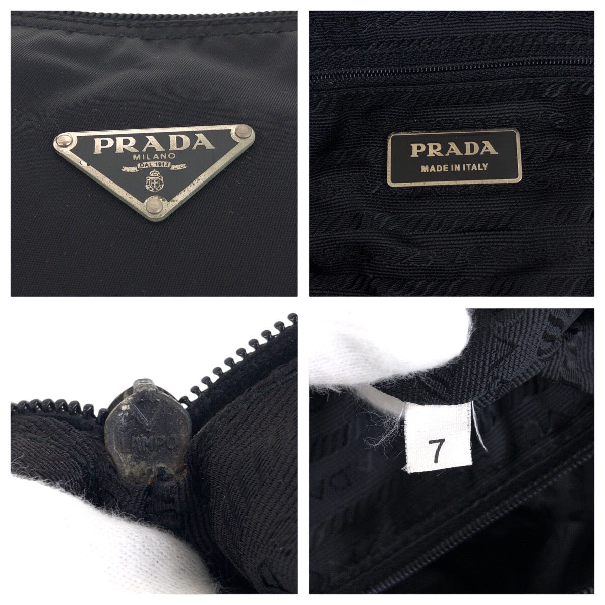 PRADA Shoulder Bag Nylon, Leather Black SilverMetal Shoulder Bag Messenger bag Test Triangle With logo Women Used Authentic