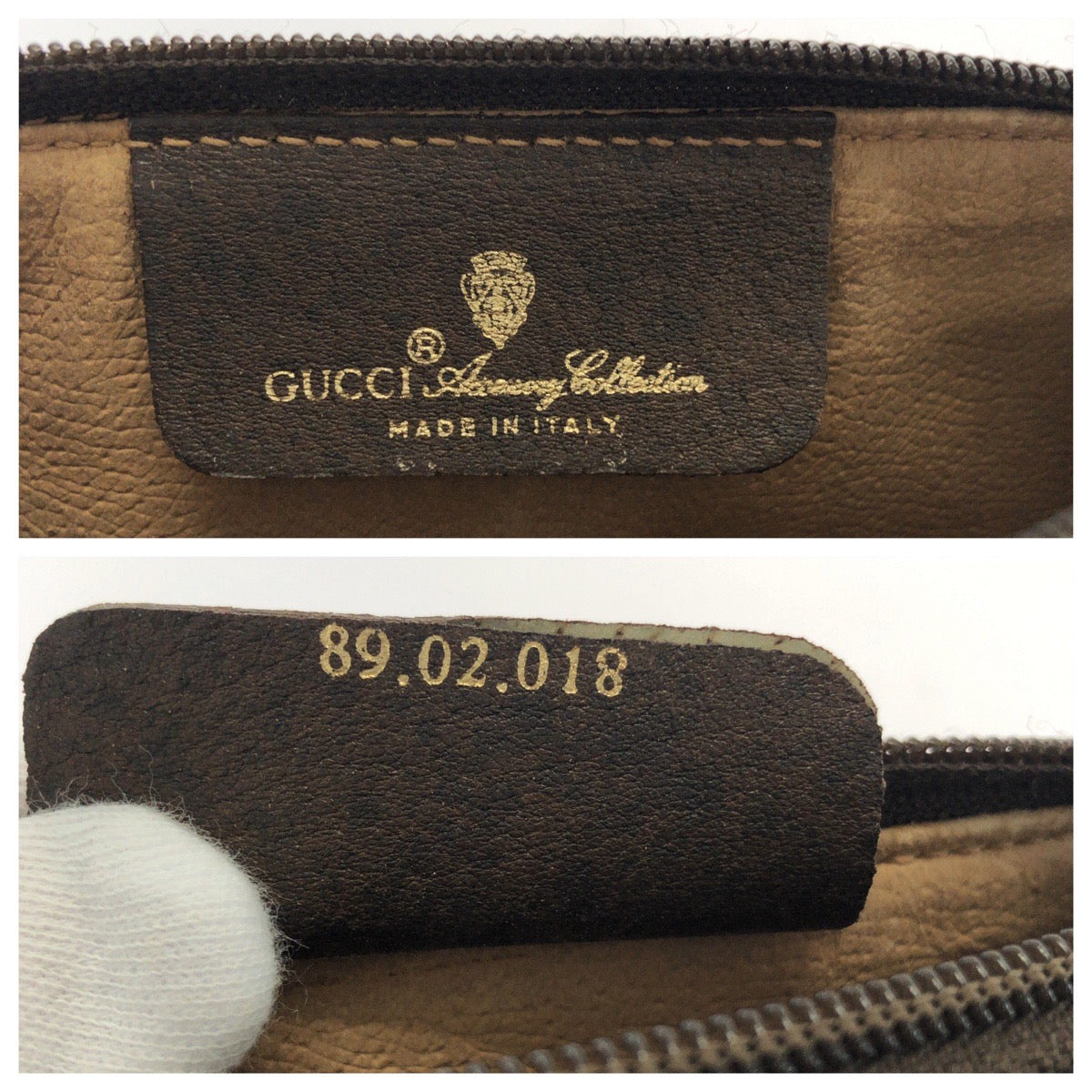 GUCCI Shoulder Bag 89 02 018 GG Supreme Canvas Beige Brown Gold Metal Shoulder Bag pochette Old Gucci Shelly Line Women Used Authentic
