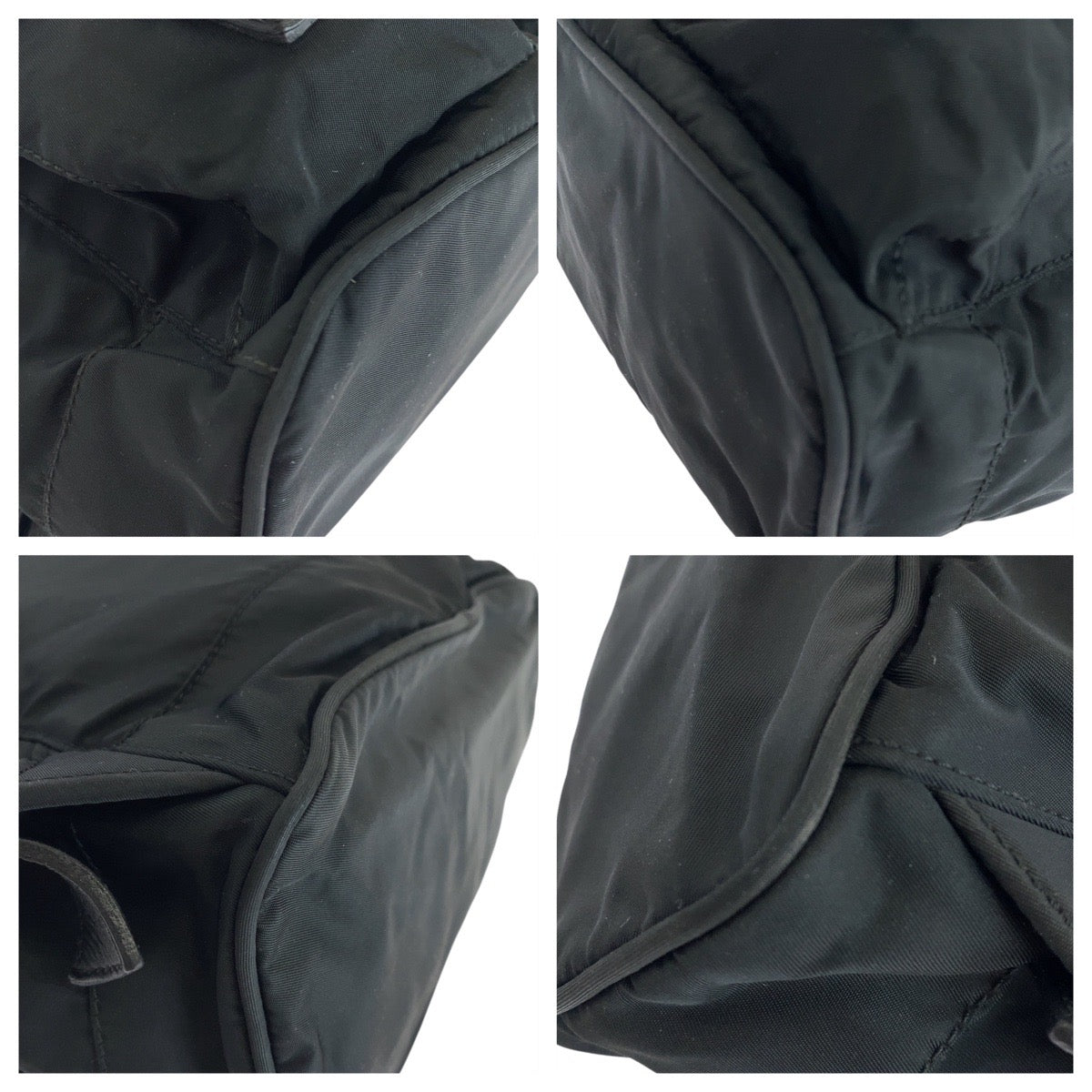 PRADA Backpack Nylon, Leather Black SilverMetal Backpack Backpack Test Triangle With logo Women Used Authentic