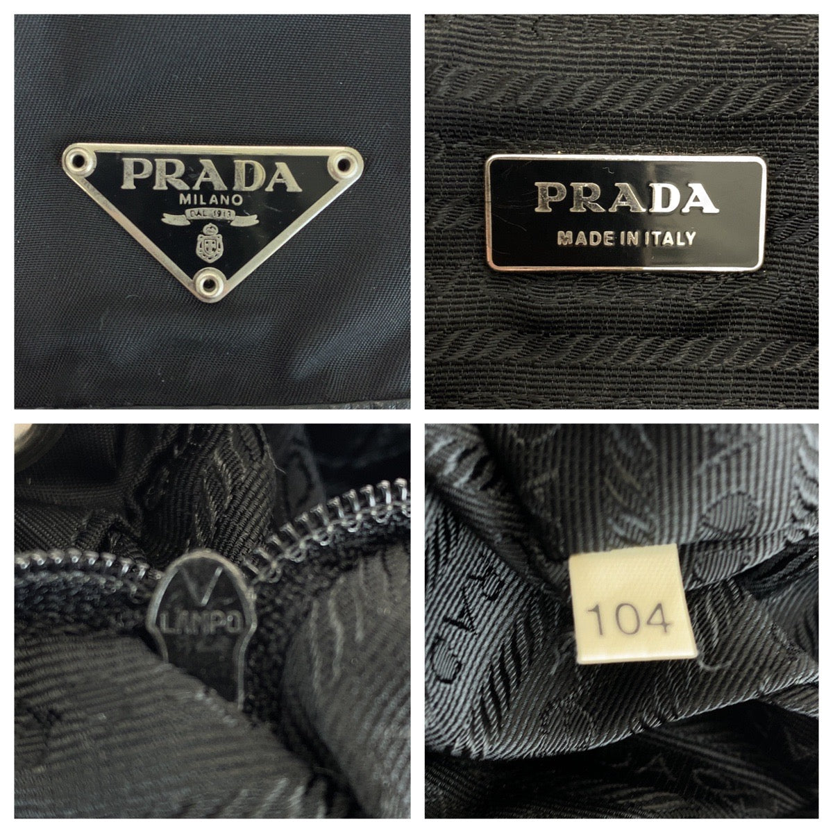 PRADA Backpack Nylon, Leather Black SilverMetal Backpack Backpack Test Triangle With logo Women Used Authentic