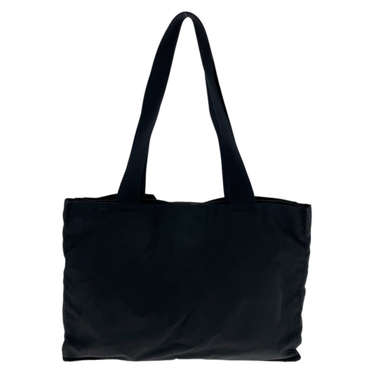 PRADA Tote Bag Nylon Black SilverMetal Tote Bag Shoulder Bag Unisex Test Triangle With logo Women Used Authentic