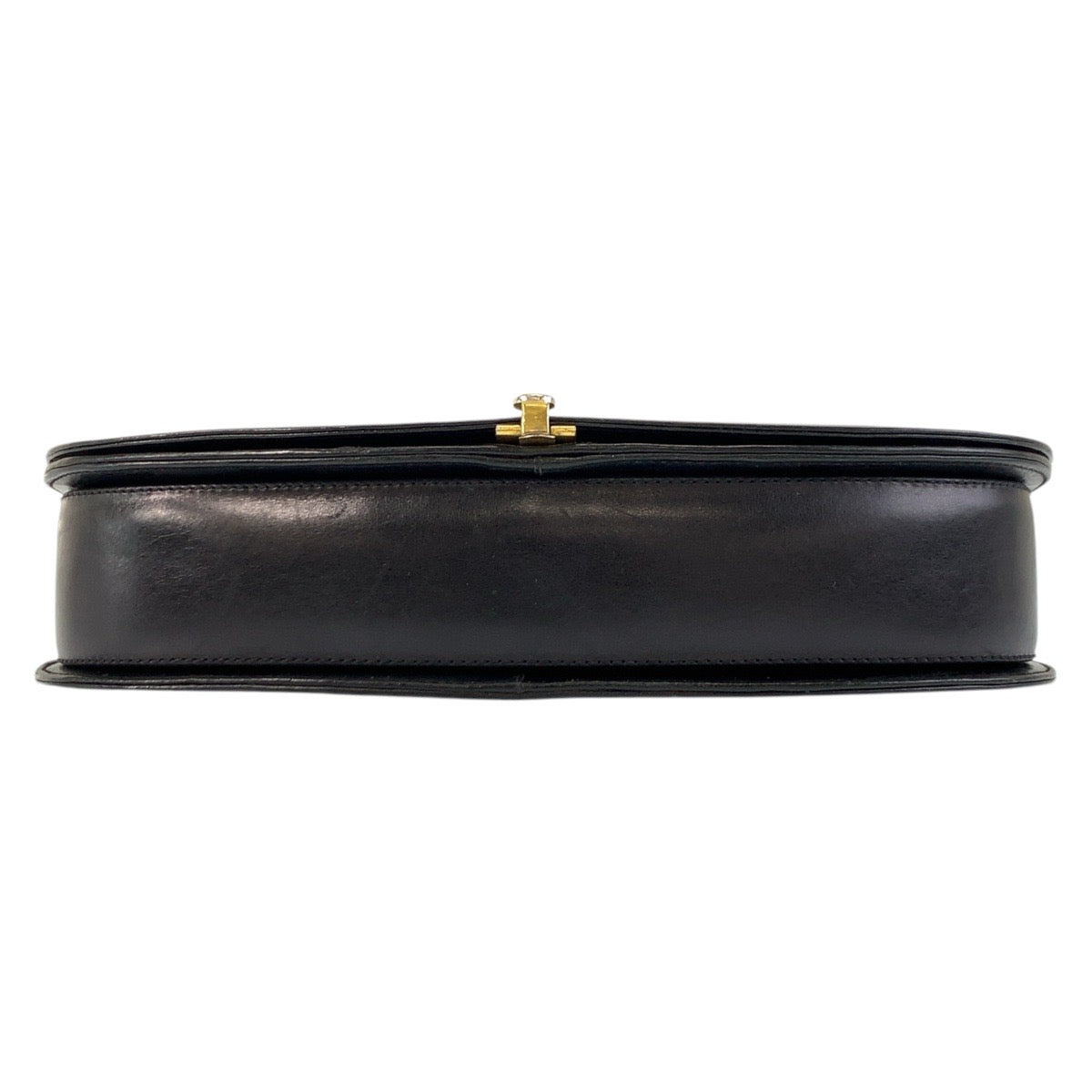 GUCCI Shoulder Bag leather Black GoldMetal Shoulder Bag pochette Horsebit Women Used Authentic