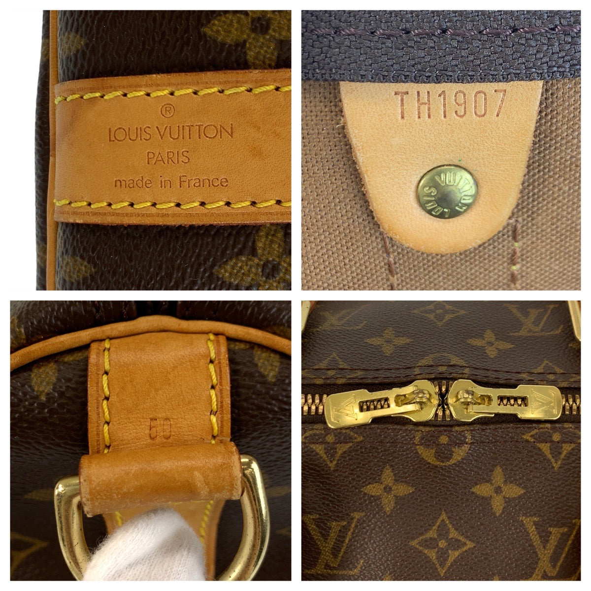 LOUIS VUITTON Boston Duffel bag M41426 PVC, Leather Brown Gold Metal Boston Duffel bag Shoulder Bag 2way Monogram Keepall 50 bandouliere mens Used Authentic