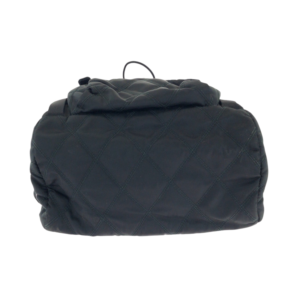 PRADA Backpack 2VZ135 Nylon Black SilverMetal Backpack Backpack Test suit quilting Triangle With logo mens(Unisex) Used Authentic