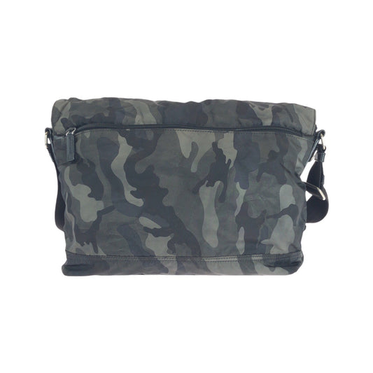 PRADA Shoulder Bag Nylon, Leather khaki black black Shoulder Bag Messenger bag Test Triangle With logo mens Used Authentic