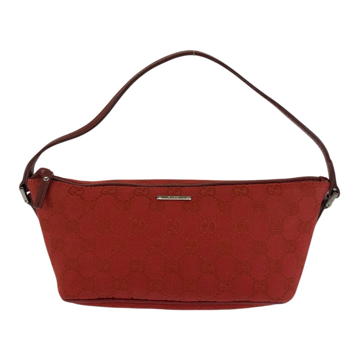 GUCCI Handbag 07198 GG canvas Red Silver Metal