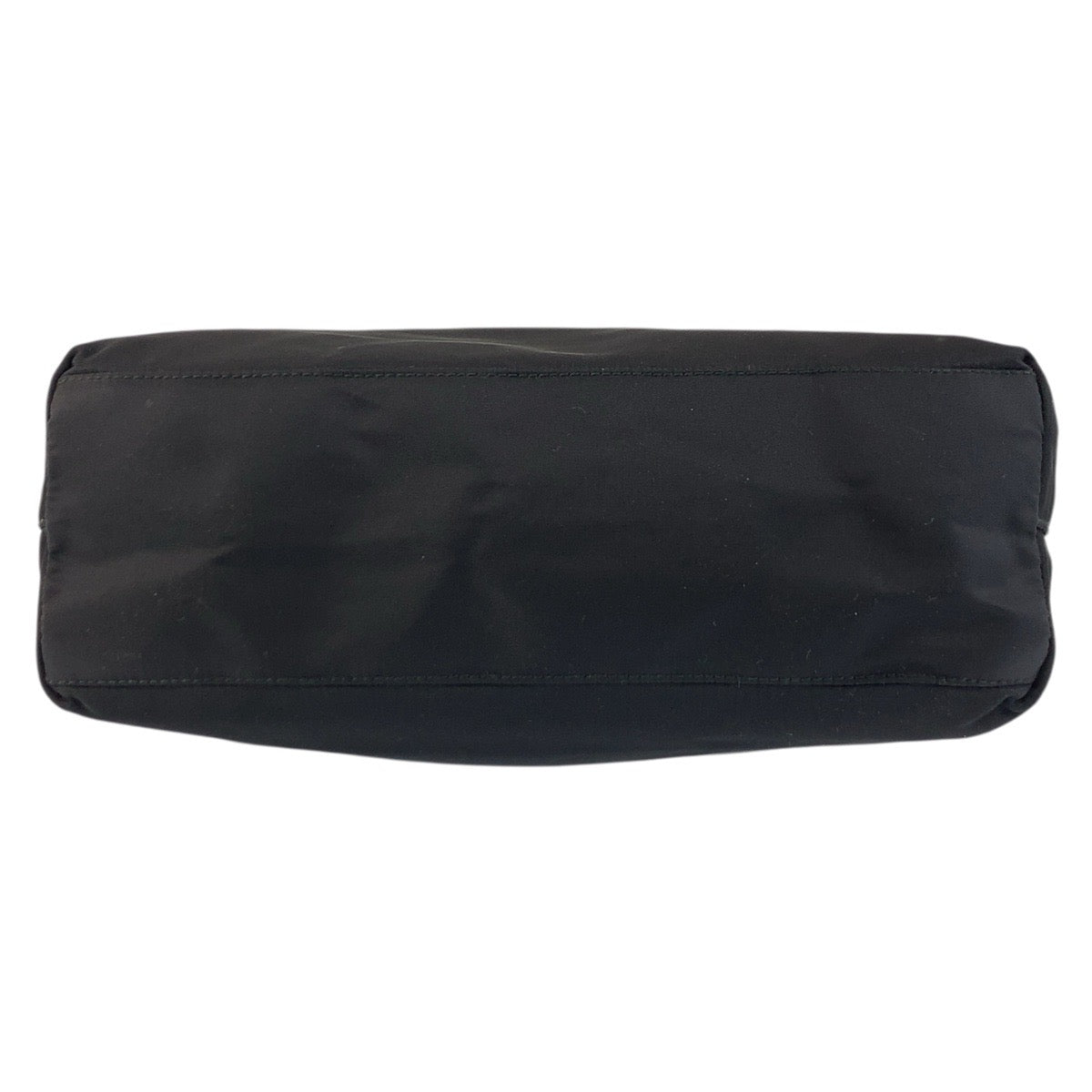 PRADA Tote Bag Nylon Black SilverMetal Tote Bag handbag Test Triangle With logo Women Used Authentic