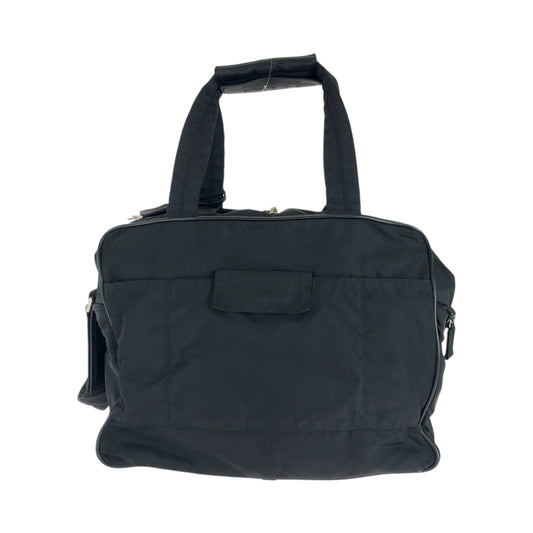 PRADA Business bag V453S Nylon Black SilverMetal Business Bag Shoulder Bag 2way Test Triangle With logo mens Used Authentic