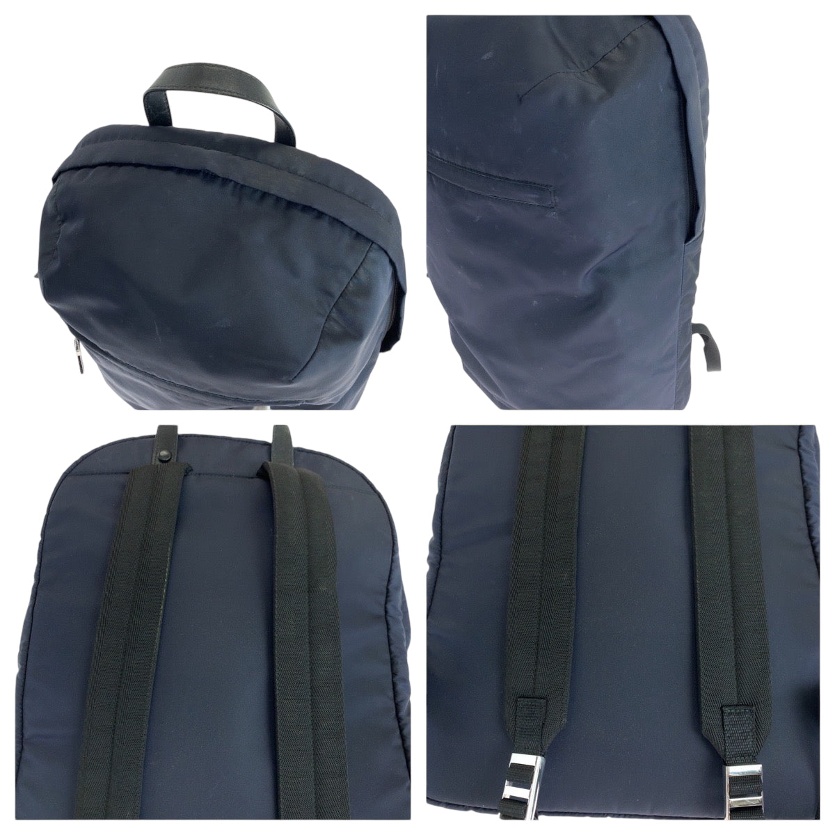 PRADA Backpack Nylon Navy SilverMetal Backpack Backpack Test mens Used Authentic