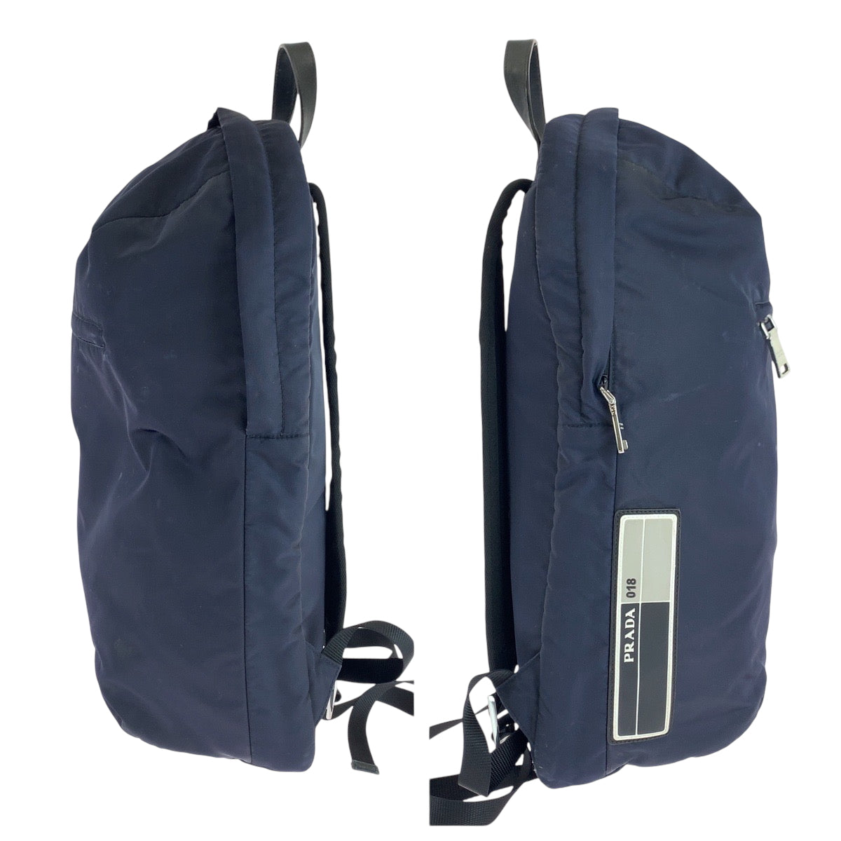 PRADA Backpack Nylon Navy SilverMetal Backpack Backpack Test mens Used Authentic