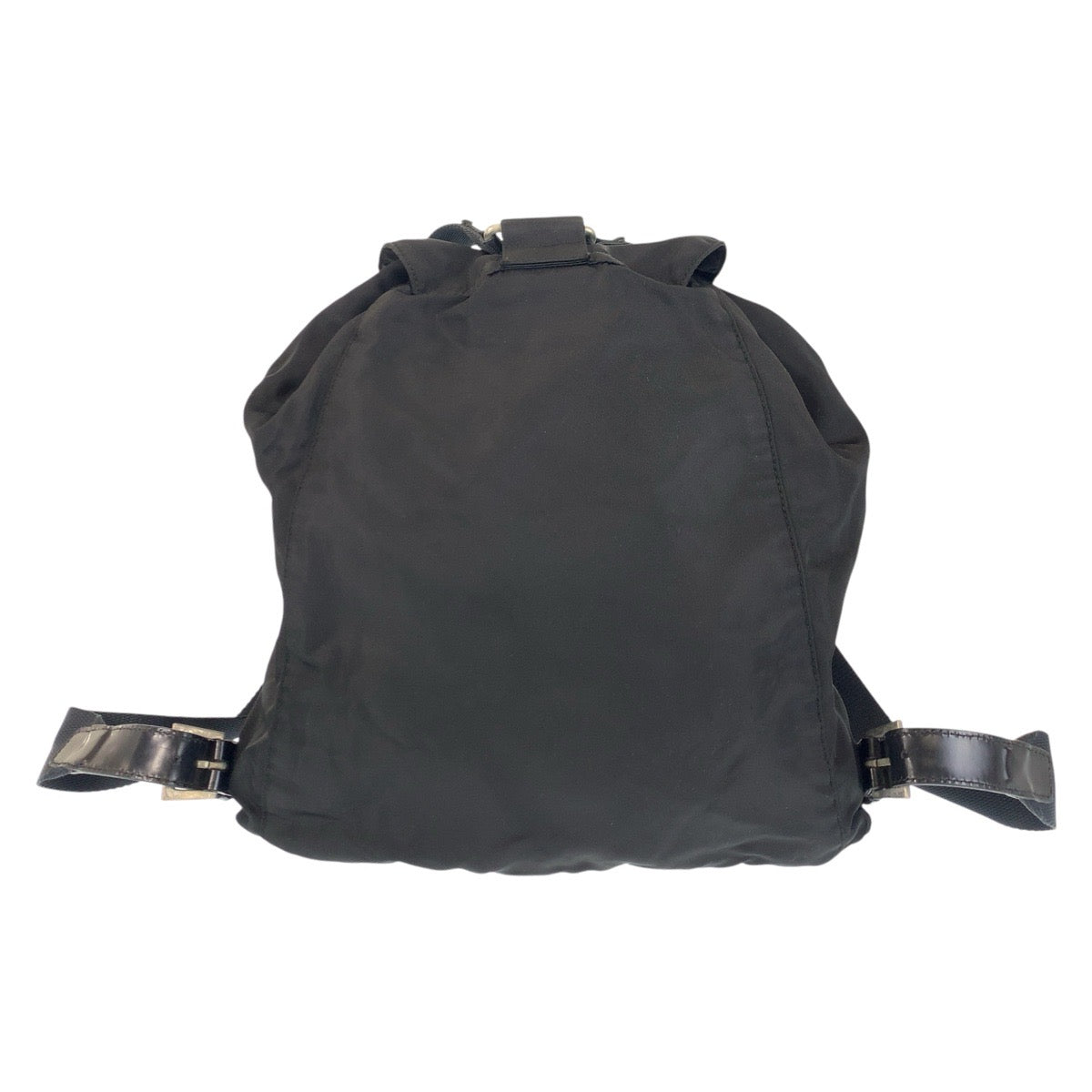 PRADA Backpack Nylon, Leather Black SilverMetal Backpacks & Daypacks Backpacks Test Triangle With logo Women Used Authentic