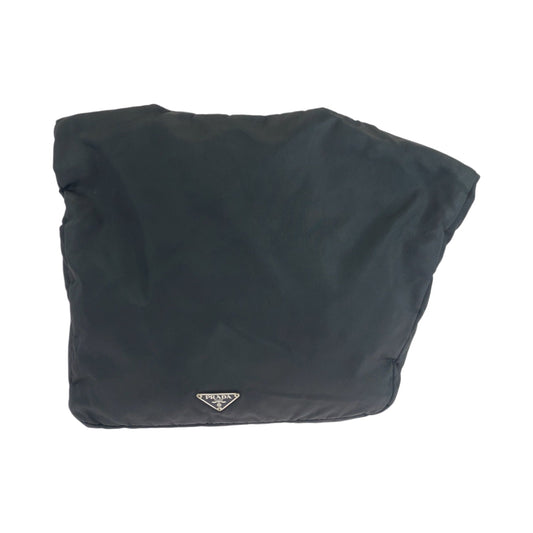 PRADA Shoulder Bag Nylon Black SilverMetal Shoulder Bag Messenger bag Test Triangle With logo mens Used Authentic