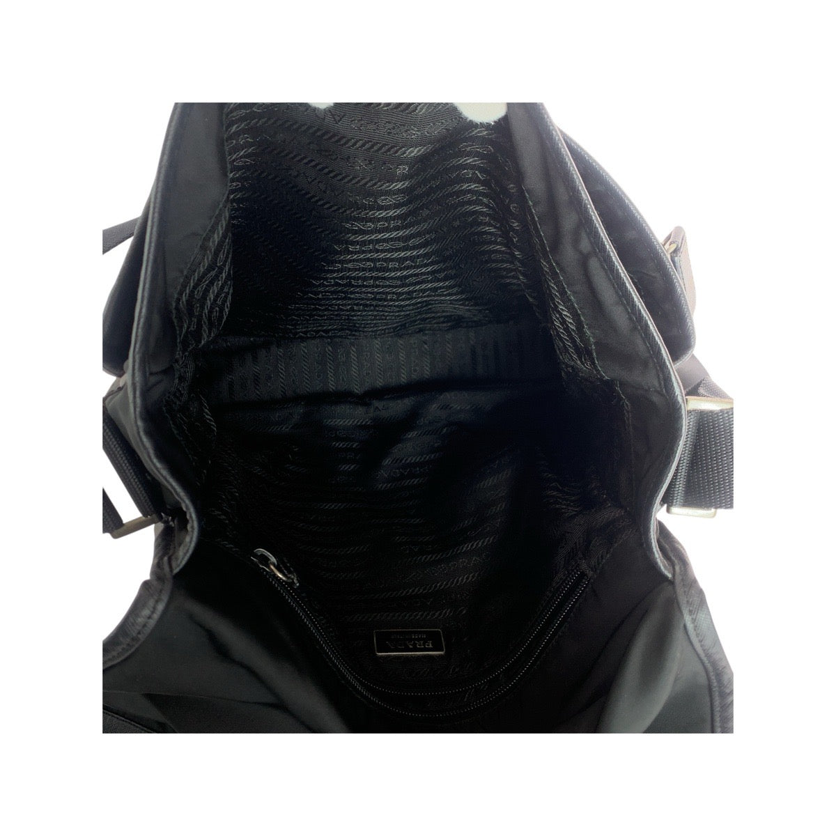 PRADA Shoulder Bag Nylon, Leather Black SilverMetal Shoulder Bag Messenger bag Test Triangle With logo mens Used Authentic