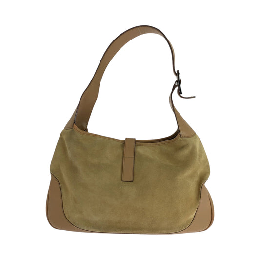 GUCCI Shoulder Bag 001 3306 Suede, Leather Camel Brown SilverMetal Hobo Shoulder Bag Jackie Sherry Women Used Authentic