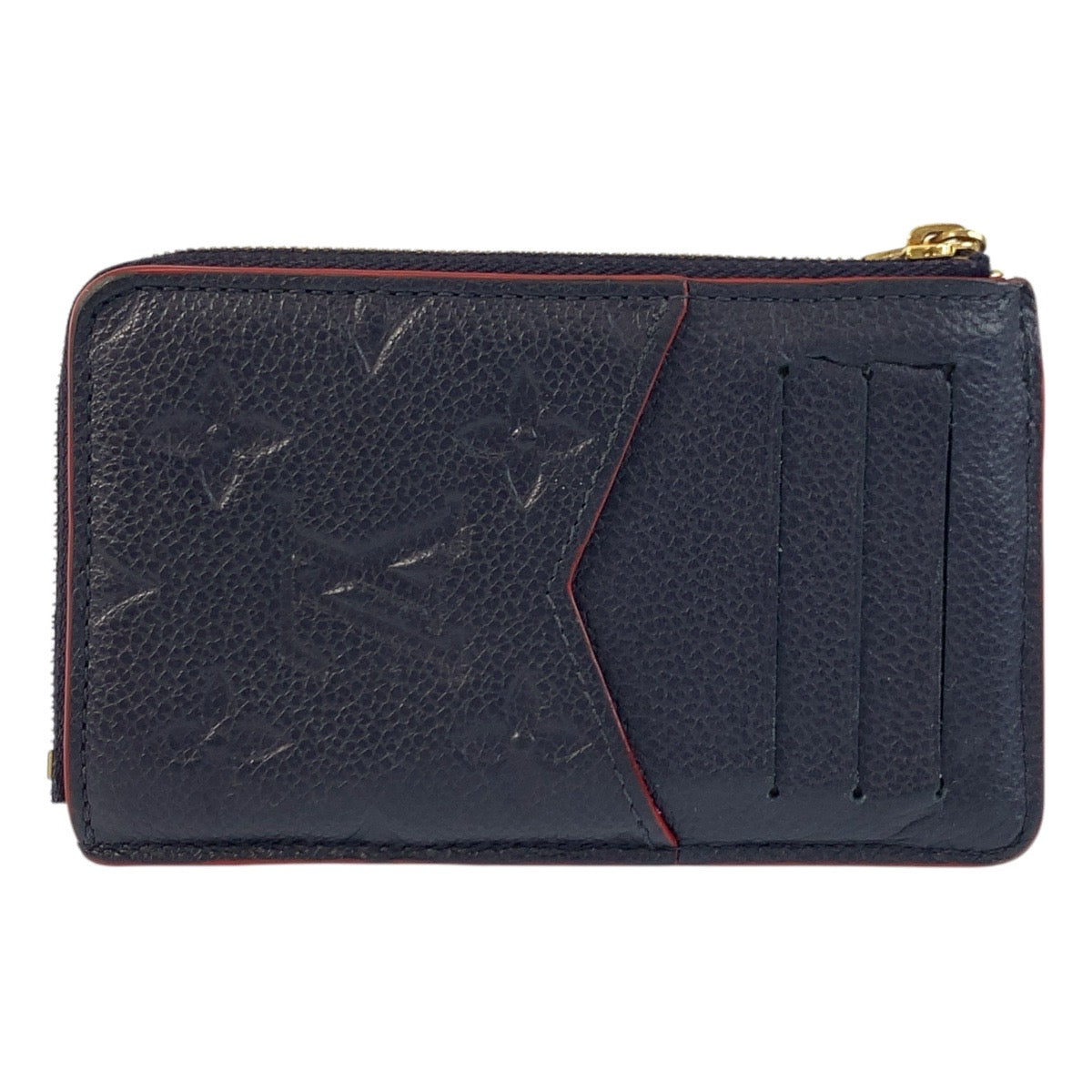 LOUIS VUITTON Coin case M69420 leather Marine Rouge Navy Gold Metal Coin case Card Case Monogram Unplant Porto Cult Recto Verso Women Used Authentic
